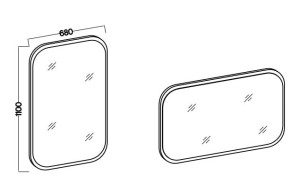 Prostokątne lustro z zaokrąglonymi narożnikami Flana 702 Dąb Cremona