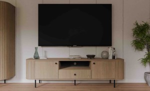 Szafka RTV z dwoma drzwiami do salonu Flana 321 2F1S Dąb Cremona