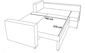 Narożnik rozkładany Bergamo Grafitowo/Szary