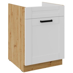 Szafka stojąca do kuchni pod zlew LUNA 60 ZL 1S BB Biały/Dąb Artisan