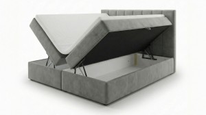 Łóżko kontynentalne 140x200 SONNO BELLO Szare 2 pojemniki