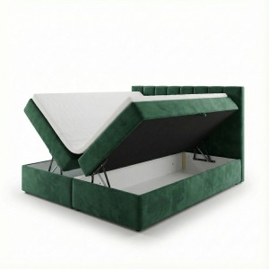 Łóżko kontynentalne 160x200 SONNO BELLO Butelkowa zieleń 2 pojemniki