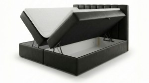 Łóżko kontynentalne 180x200 SONNO BELLO Eko Skóra Czarna 2 pojemniki