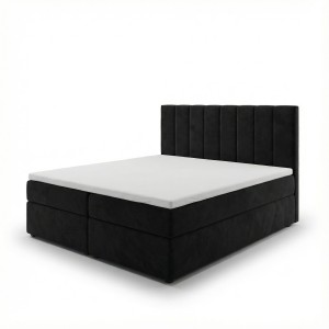 Łóżko kontynentalne 180x200 SONNO BELLO Czarne 2 pojemniki