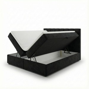 Łóżko kontynentalne 180x200 SONNO BELLO Czarne 2 pojemniki