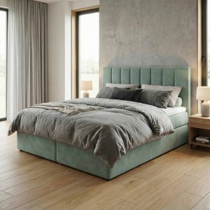 Łóżko kontynentalne 180x200 SONNO BELLO Miętowe 2 pojemniki