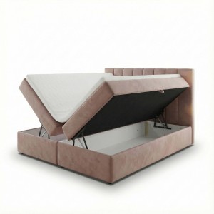 Łóżko kontynentalne 180x200 SONNO BELLO Pudrowy Róż 2 pojemniki