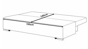 Kanapa rozkładana Lunera Prima 2 sztruks szara