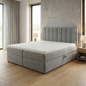 Łóżko kontynentalne 180x200 SONNO BELLO Szare 2 pojemniki