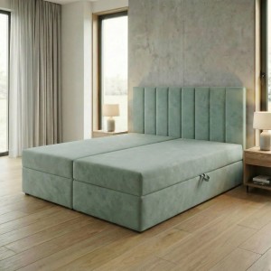 Łóżko kontynentalne 180x200 SONNO BELLO Miętowe 2 pojemniki