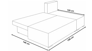 Narożnik rozkładany Ecco lewy Grafitowy