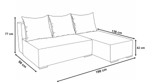 Narożnik z sprężynami bonell Ecco Plus lewy Grafitowy