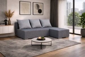 Narożnik z sprężynami bonell Ecco Plus prawy Grafitowy