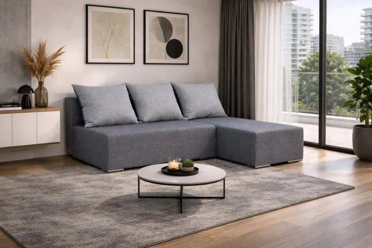 Narożnik z sprężynami bonell Ecco Plus prawy Grafitowy