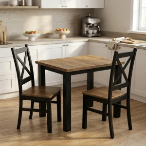 Stół do kuchni jadalni LAP 100x70 Czarny/Dąb Lefkas