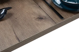 Komplet stół 100x70 z 2 krzesłami Czarny/Dąb Lefkas K001-2