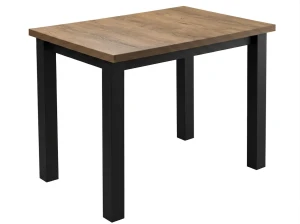 Komplet stół 100x70 z 4 krzesłami Czarny/Dąb Lefkas K001-4