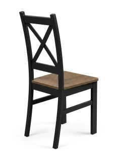 Komplet stół 100x70 z 4 krzesłami Czarny/Dąb Lefkas K001-4