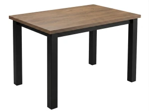 Komplet stół 120x80 z 6 krzesłami Czarny/Dąb Lefkas K002-6