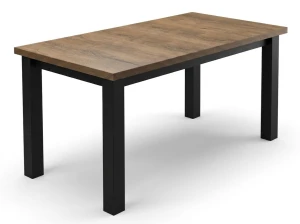 Komplet stół 150/190x80 z 6 krzesłami Czarny/Dąb Lefkas K003-6