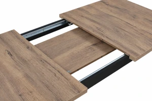 Komplet stół 150/190x80 z 6 krzesłami Czarny/Dąb Lefkas K003-6