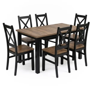 Stół do kuchni jadalni rozkładany LAP 150/190x80 Czarny/Dąb Lefkas