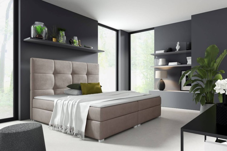 Łóżko kontynentalne Harry 1 160x200 Beżowe