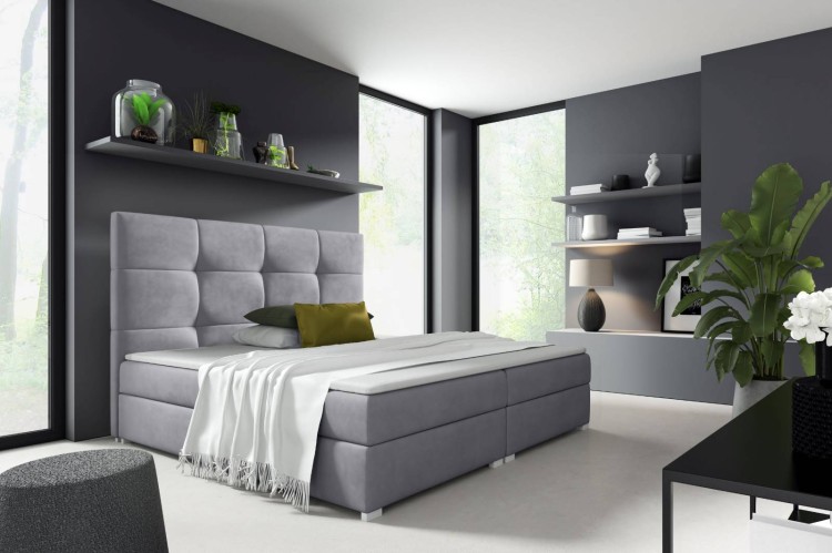 Łóżko kontynentalne Harry 1 160x200 Szare