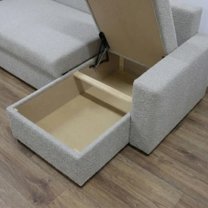 Narożnik z funkcją spania do salonu NIRVANA PLUS boucle owieczka kremowy