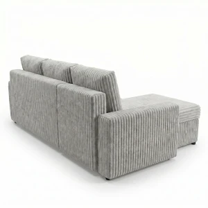 Narożnik rozkładany sofa funkcja spania NIRVANA PLUS sztruks gruby kremowy