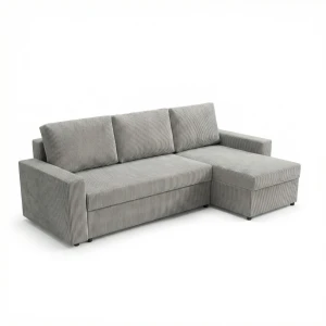 Narożnik do salonu rozkładany sofa funkcja spania NIRVANA sztruks szary