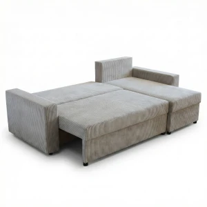 Narożnik do salonu rozkładany sofa funkcja spania NIRVANA sztruks szary