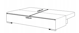Kanapa rozkładana z funkcją spania Lunera Prima 2 sztruks czarny