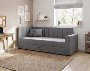 Tapczan łóżko 1-osobowe z pojemnikiem Sovaro PRO 80x200 Szary