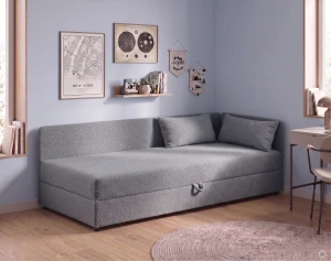 Łóżko z pojemnikiem Hirek 80x180 Baranek grafitowy