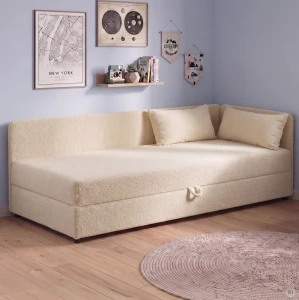 Łóżko z pojemnikiem Hirek 80x200 Baranek beżowy