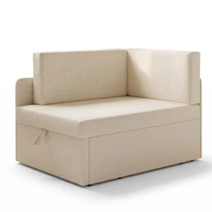 Mała sofa rozkładana narożna dla dzieci z funkcją spania Milavo Beżowa