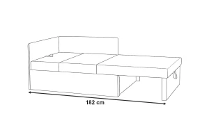 Mała sofa rozkładana narożna dla dzieci z funkcją spania Milavo Beżowa