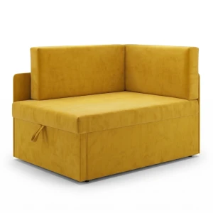 Mała sofa rozkładana narożna dla dzieci z funkcją spania Milavo Żółta