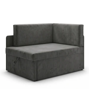 Mała sofa rozkładana narożna dla dzieci z funkcją spania Milavo Grafitowa