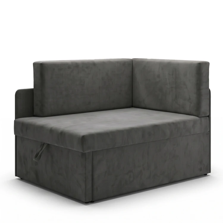 Mała sofa rozkładana narożna dla dzieci z funkcją spania Milavo Grafitowa