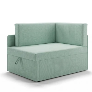 Mała sofa rozkładana narożna dla dzieci z funkcją spania Milavo Miętowa