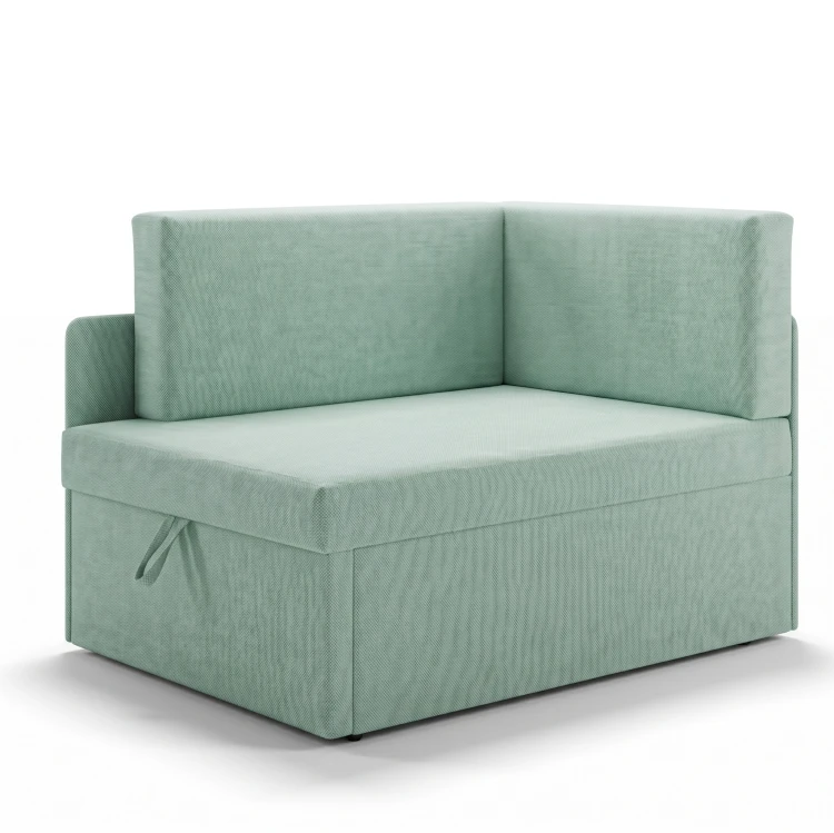 Mała sofa rozkładana narożna dla dzieci z funkcją spania Milavo Miętowa