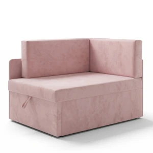 Mała sofa rozkładana narożna dla dzieci z funkcją spania Milavo Różowa
