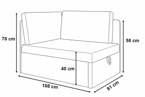Mała sofa rozkładana narożna dla dzieci z funkcją spania Milavo Różowa