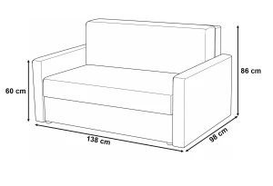 Fotel rozkładany Tedi 2 Szara/Grafitowa
