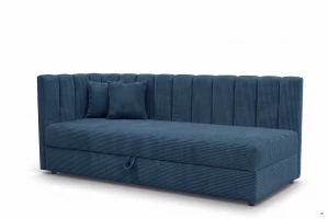 Łóżko kontynentalne 1-osobowe Sovaro Plus 80x180 Sztruks Granatowy