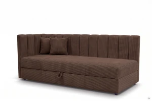 Łóżko kontynentalne 1-osobowe Sovaro Plus 90x200 Sztruks Brązowy