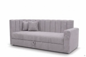 Łóżko jednoosobowe z pojemnikiem Sovaro PRO 90x200 Sztruks Szary
