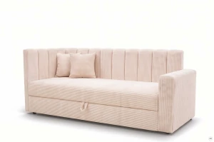 Łóżko z podłokietnikiem Sovaro PRO PLUS 80x200 Sztruks Kremowy